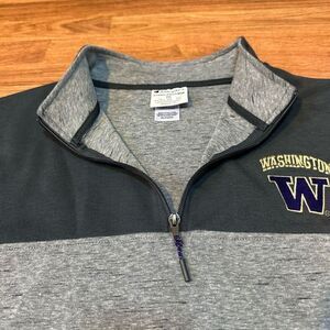 Champion Washington Huskies Quarter Zip Gray Pullover Men Size 2XL